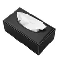 Produktbild: KINGFOM™ Rechteckige Leder Kosmetiktücherbox für Zuhause/Büro/Auto (Schwarz)