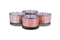 Produktbild: Teelichtgläser klein 51x33 mm Set 4 Stück Teelichthalter Glas Rosegold