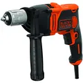 Produktbild: Black+Decker 850W 1-Gang Schlagbohrmaschine (Schlagbohrer, 13mm Schnellspannbohrfutter, konstanter Rechts-/Linkslauf, Griffgummierung, Zweihandgriff, inkl. 3x HSS Bohrer, 3x Steinbohrer) BEH850