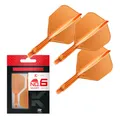 Produktbild: Target Darts K Flex Integrated Dart Flights and Shafts, Nr.6 Orange (Short) | 3er Pack K-Flex - No6, Kflex All In One Moulded Dart Flight & Stem | Professionelles Dart Zubehör