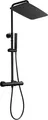 Produktbild: JOHO Thermostat Duschsystem mit Duscharmatur Duschset Kopfbrause 35x25cm Schwarz