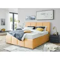 Produktbild: Polsterbett Dalas Gold 180 x 200 x 40 cm Stauraum Mit hochwertiger Matratze H3 (bis 120 kg) und Lattenrost - Gold