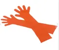 Produktbild: PE-Veterinärhandschuhe, 900mm orange, 50 St/Beutel, One Size