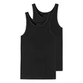 Produktbild: Schiesser Herren 2 Pack Unterhemd Ohne Arm - 95/5 Organic Unterwäsche, Schwarz_176038, XXL EU