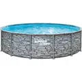 Produktbild: Summer Waves Aufstellpool Elite Frame Steinoptik Grau Ø 427 cm x 107 cm