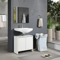 Produktbild: trendteam 2-tlg. Badezimmerkombination Badmöbel Weiß - Badezimmer - 60x164x28