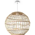 Produktbild: Pendelleuchte Wohnzimmer Boho Korbleuchten Pendellampe Rattan Hängeleuchte Creme (Ø40 cm), Pendelleuchte - Typ 6 - Paco Home