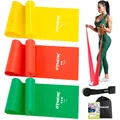Produktbild: Fitnessbänder Set, 3 Widerstandsstufen, Gymnastikband, Yoga, Pilates, Rehabil...
