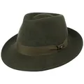 Produktbild: LIERYS City Filzhut Wollfilzhut Damen Herren Wasserabweisend Packable Bogarthut Fedora Sommer Winter dunkelgrün S (54-55 cm)