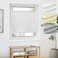 Produktbild: Jalousiescout Plissee Klemmfix ohne Bohren—Jalousie 60x100cm weiß Sichtschutz Fenster Sonnenschutz, Lichtdurchlässig Faltrollo für Fenster & Tür, Basis-Vliesstoff Pure Plissee