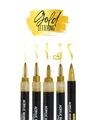 Produktbild: Online 5er-Set Acryl Stifte Gold I Stark deckendes Handlettering Set mit Brush Pen, Fineliner, Kalligrafie Stift & Markern I metallic Acryl Marker für DIY-Projekte I Papier, Glas, Holz, Stein, Stoff