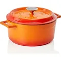 Produktbild: LAVA Kochtopf mit Deckel aus emailliertem Gusseisen Orange mit 4,5 Liter - Orange
