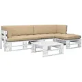 Produktbild: 4-tlg. Paletten-lounge-set Weiß Imprägniertes Kiefernholz Vidaxl