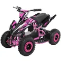 Produktbild: Kinderquad Racer 1000, Pocket-Quad mit 1000 Watt Elektromotor, 3 Batterien, Stoßdämpfer, bis 24 km/h (Schwarz/Pink)