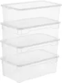 Produktbild: Rotho Clear 4er-Set Aufbewahrungsbox 5l mit Deckel Kunststoff NEU R2273