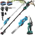 Produktbild: 4in1 21V Akku Kettensäge Teleskop Hochentaster Heckenschere Mit Akkus+Ladegerät