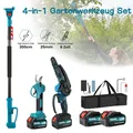 Produktbild: 21V Akku Kettensäge Teleskop Hochentaster Gartenschere 4in1 Mit Akkus Für Makita