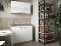 Produktbild: Küche Miniküche Singleküche Pantry Eiche Sägerau Weiß Merle 100 cm Respekta