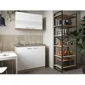 Produktbild: Küche Miniküche Singleküche Pantry Eiche Sägerau Weiß Merle 100 Cm Respekta