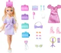 Produktbild: Barbie Dream GET READY WITH „Malibu“-Modepuppe mit Überraschungs-Accessoires und mehr als 15 Looks, Modepuppe, Weiblich, 4 Jahr(e), Junge/Mädchen, 298 mm, 220 g