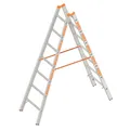 Produktbild: TOPIC 1039 Alu Layher Stehleiter zweiteilig, 2x 7 Dreikant-Sprossen 2,10 m