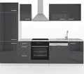 Produktbild: Küchenzeile Vicco Optima Anthrazit Hochglanz/Weiß 270 cm ohne Arbeitsplatte, Model 28654