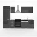 Produktbild: Vicco Optima Küchenzeile Anthrazit Hochglanz/Weiß 270 cm ohne ArbeitsplatteOptima ohne E-Geräte