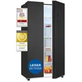 Produktbild: Exquisit Side-by-Side-Kühlschrank, Kühl-Gefrierkombination, NoFrost, Schnellgefrieren, 4-Sterne-Gefrieren, LED-Display, SBS46-040E inoxlook-az