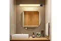 Produktbild: Aigostar LED Spiegelleuchte Spiegellampe Spiegel-Lichtleiste Badezimmer Alu-Silber mit Steckdose, Neutalweiß, 10 Watt, 1150 Lumen Modernes Design , Schutzart: IP44