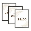 Produktbild: Wackadoo Bilderrahmen 24x30 Schwarz 3er Bilderrahmen Set Fotowand Fotorahmen aus leichtem Kunststoff mit Glas Picture frame Poster
