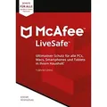 Produktbild: McAfee LiveSafe, beliebig viele Geräte - 1 Jahr, Download, ESD