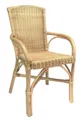 Produktbild: Dekoleidenschaft Rattanstuhl Rattansessel, natur lackiert, 4 verschiedene Modelle, Korbsessel, Balkonmöbel mit Komfort Sitzhöhe, Cocktailsessel, Gartenmöbel