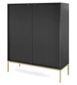Produktbild: Selsey Highboard VELLORE, 2-türig mit 6 Fächern, goldenem Gestell, 125 cm hoch