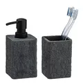 Produktbild: WENKO Badaccessoires-Set Villata anthrazit, 1 Set