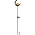 Produktbild: STAR Melilla LED Solar Stab Garten Leuchte Deko Mond Licht schwarz Crackle Glas