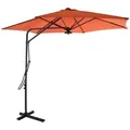 Produktbild: Ampelschirm, Rust-Orange, Gartenschirm mit LED-Licht, 270 cm Ø, 100 % Polyester, Raburg Push-Up