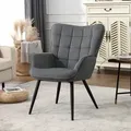 Produktbild: Relaxsessel Fernsehsessel Polsterstuhl mit Cordbezug Metallbeine Armsessel Loungesessel für Wohnzimmer Schlafzimmer Arbeitszimmer, Dunkelgrau