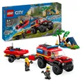 Produktbild: LEGO City 4x4 Fire Engine with Rescue Boat Building Toys for 5 Plus Year Old Boy