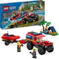 Produktbild: LEGO 60412 City Feuerwehrgeländewagen mit Rettungsboot, Offroad-Auto-Spielzeug