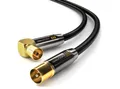 Produktbild: deleyCON deleyCON HDTV TV Antennenkabel 5m Schwarz - 1x 90° gewinkelt Buchse TV-Kabel
