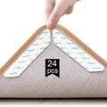 Produktbild: Adispotg Teppichgreifer Antirutschmatte, 24 Stück doppelseitige Anti-Curling Rug Gripper, waschbarer und wiederverwendbarer, Rutschfester Teppichgriff für Hartholzböden, Teppiche und Matten
