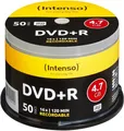 Produktbild: Intenso DVD+R 16x Speed 4,7GB 120 Minuten DVD Rohlinge Brenner 50er Spindel