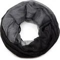 Produktbild: styleBREAKER Damen Loop Schlauchschal mit mehrfarbigem Farbverlauf und Glitzer, Glitzerschal, Pailletten, Schal, Tuch 01017033, Farbe:Schwarz-Grau