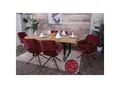 Produktbild: 6er-Set Esszimmerstuhl MCW-N74, Küchenstuhl, drehbar Auto-Return, Stoff Chenille (490g/m²) Öko-Tex ~ bordeaux