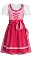 Produktbild: Nübler Dirndl Mädchen Nuria - 3-teiliges Set mit Trachtenbluse, Schürze & Dirndlkleid in Rosa, traditioneller bayerischer Stil - Hochwertige Tracht für Kinder, Größe:104