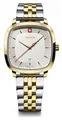 Produktbild: WENGER Herren Armbanduhr Vintage Classic Ø 37 mm, Swiss Made, Analog Quarz, Wasserdicht bis 50 m, Edelstahl-Armband, Silber/Gold, 01.1921.104