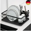 Produktbild: JOHSEATY Abtropfgestell Geschirr Schwarz Matt Metall (42x31,5x15,5cm)