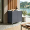 Produktbild: casa.pro Outdoor Schrank Bolognano Gartenschrank Balkonschrank Spind Zwei Türen für Innen- und Außenbereich 92x80x50 cm Dunkelgrau, matt
