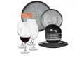 Produktbild: Moritz Geschirr-Set Camping Geschirr Stone Grey, 12 - 28 tlg, Geschirrset Campinggeschirr Picknick Set 4 Personen