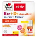 Produktbild: Doppelherz B12 + D3 Duo Aktiv - Hochdosiert mit Vitamin B12 + D3 zur Unterstützung einer normalen Funktion des Immunsystems - 30 Trinkfläschchen
